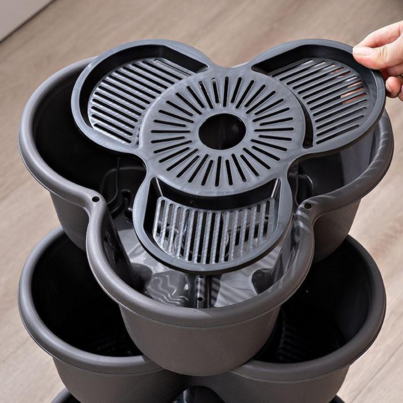 Vertical Planter Tower - 4pcs/set Stackable Vertical Flower Pot Plastic