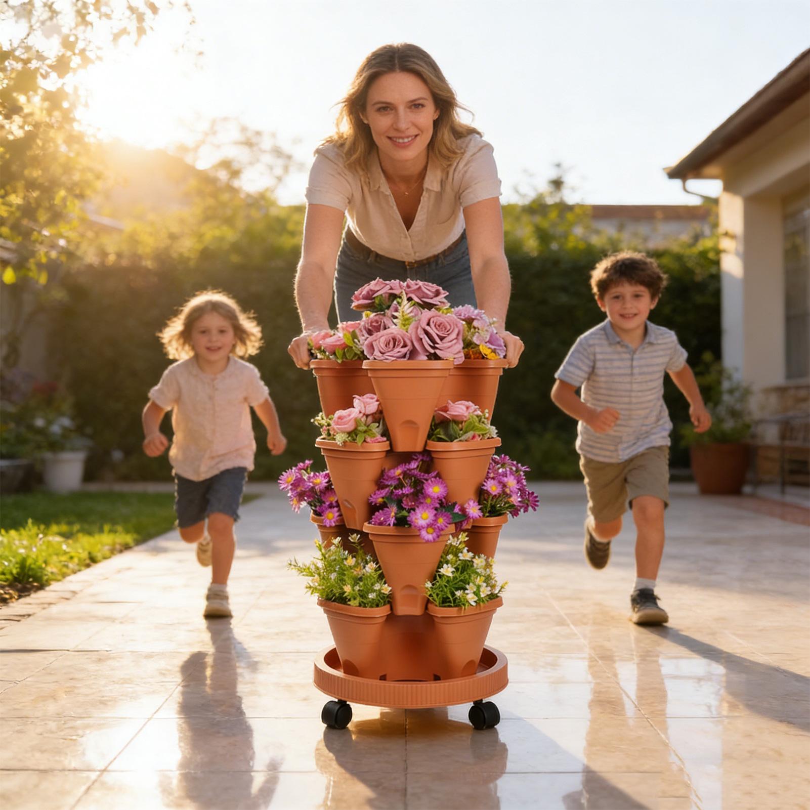 Four-tier Stackable Planter,Ve - Vertical Planter Tower review and price