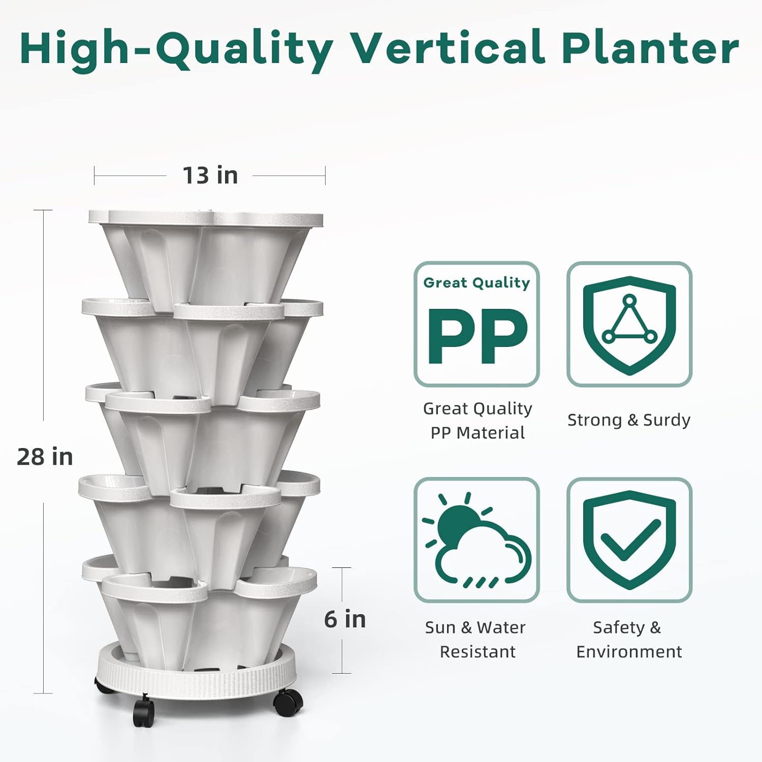 Stackable Flower Pot5 Layer Fl - Vertical Planter Tower review and price