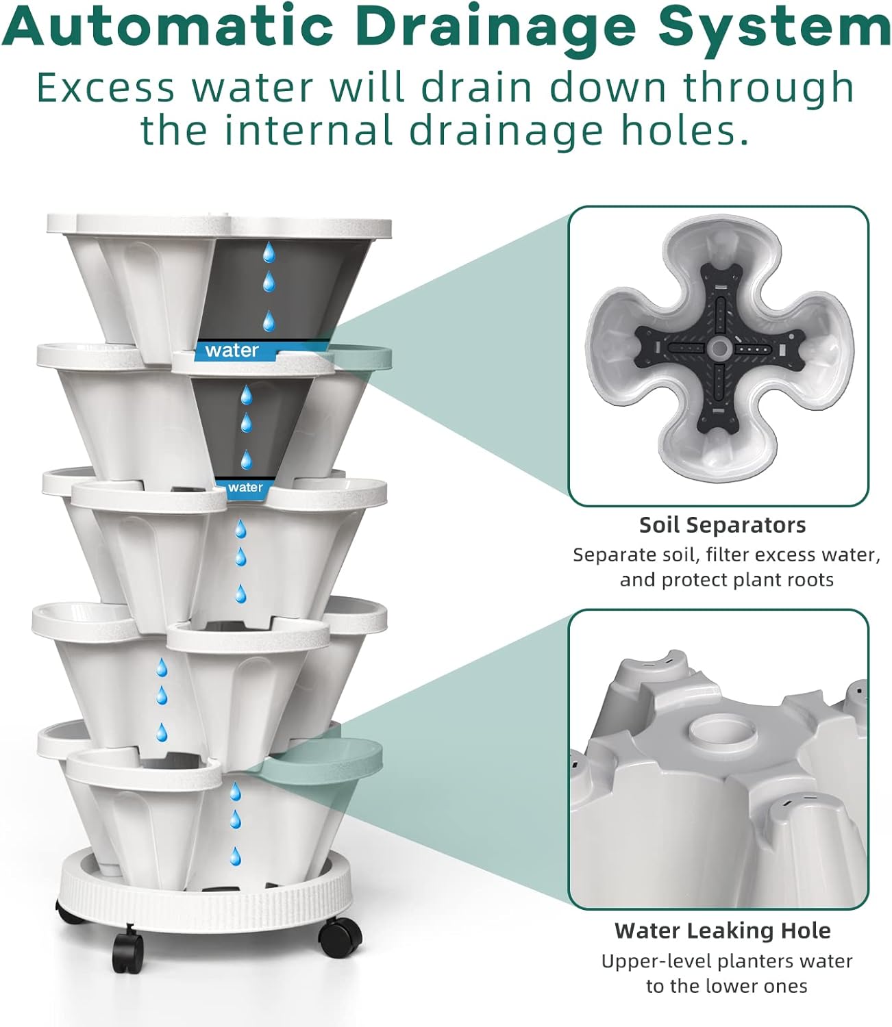 Stackable Flower Pot5 Layer Fl - Vertical Planter Tower review and price