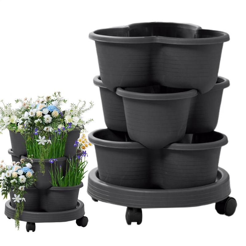 4pcs/set Stackable Vertical Fl - Vertical Planter Tower review and price