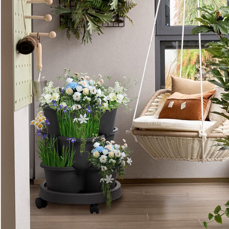 4pcs/set Stackable Vertical Fl - Vertical Planter Tower review and price