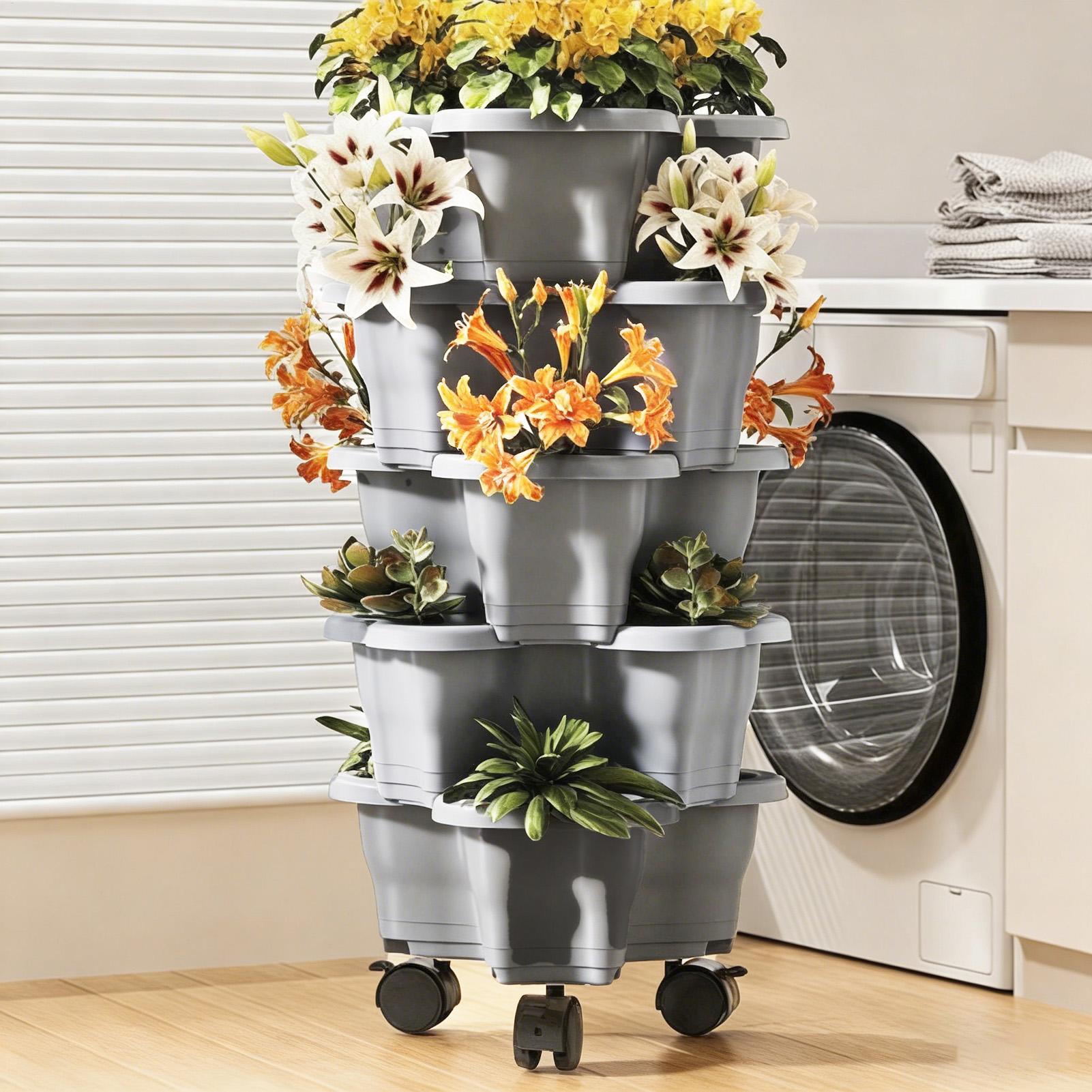 6-Tier Plastic Stackable Verti - Vertical Planter Tower review and price
